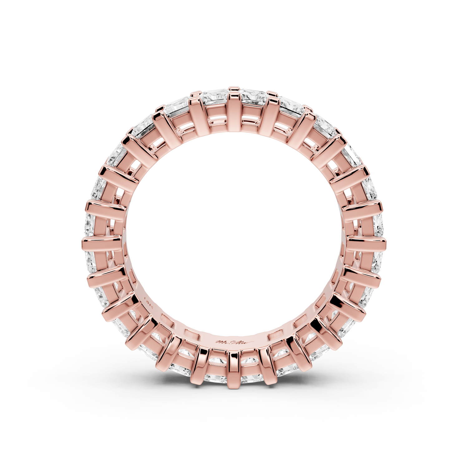 Viena - 4.09ct 18k rose gold Radiant-Cut Diamond Eternity Band Ring - Mr. Alex Jewelry
