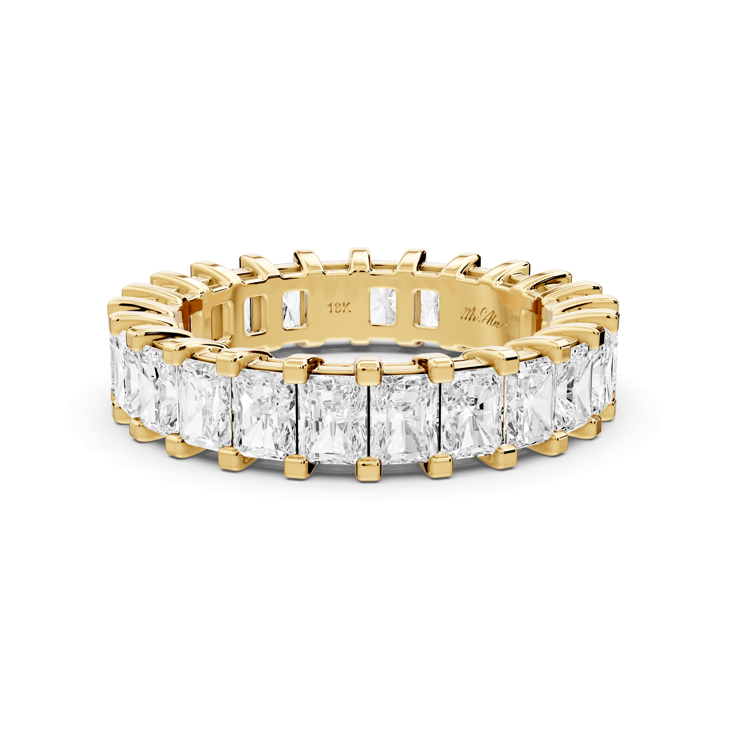 Viena - 4.09ct 18k yellow gold Radiant-Cut Diamond Eternity Band Ring - Mr. Alex Jewelry