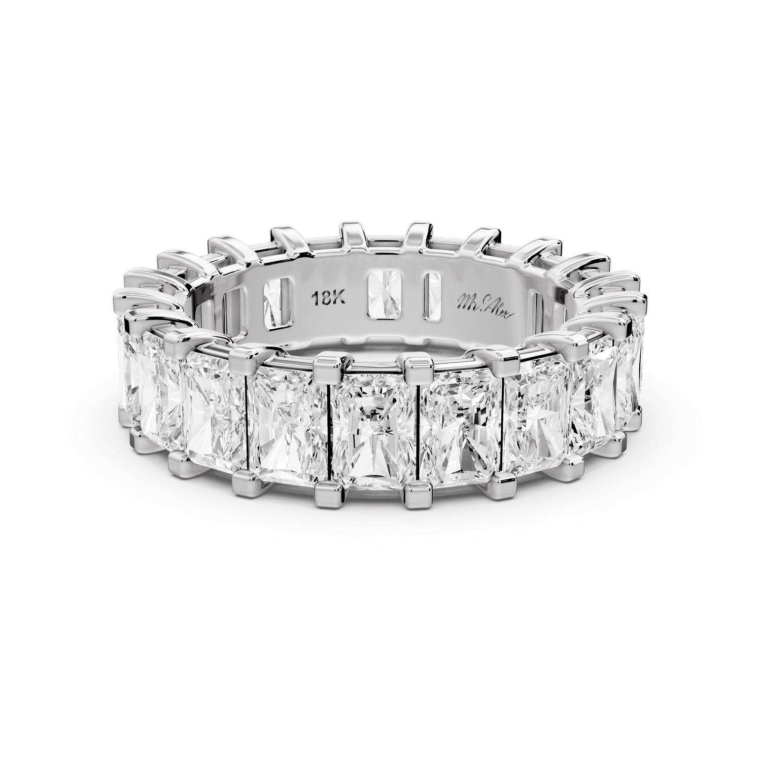 Viena - 5.98ct 14k white gold Radiant-Cut Diamond Eternity Band Ring - Mr. Alex Jewelry
