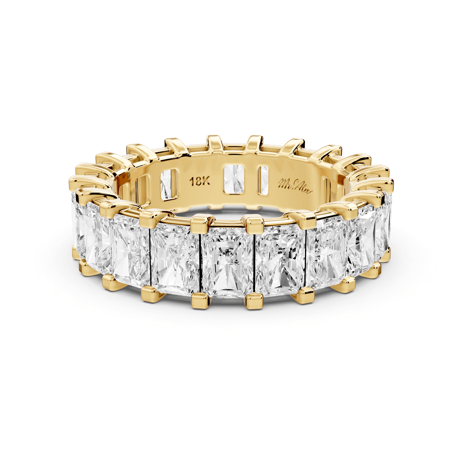 Viena - 5.98ct 14k yellow gold Radiant-Cut Diamond Eternity Band Ring - Mr. Alex Jewelry
