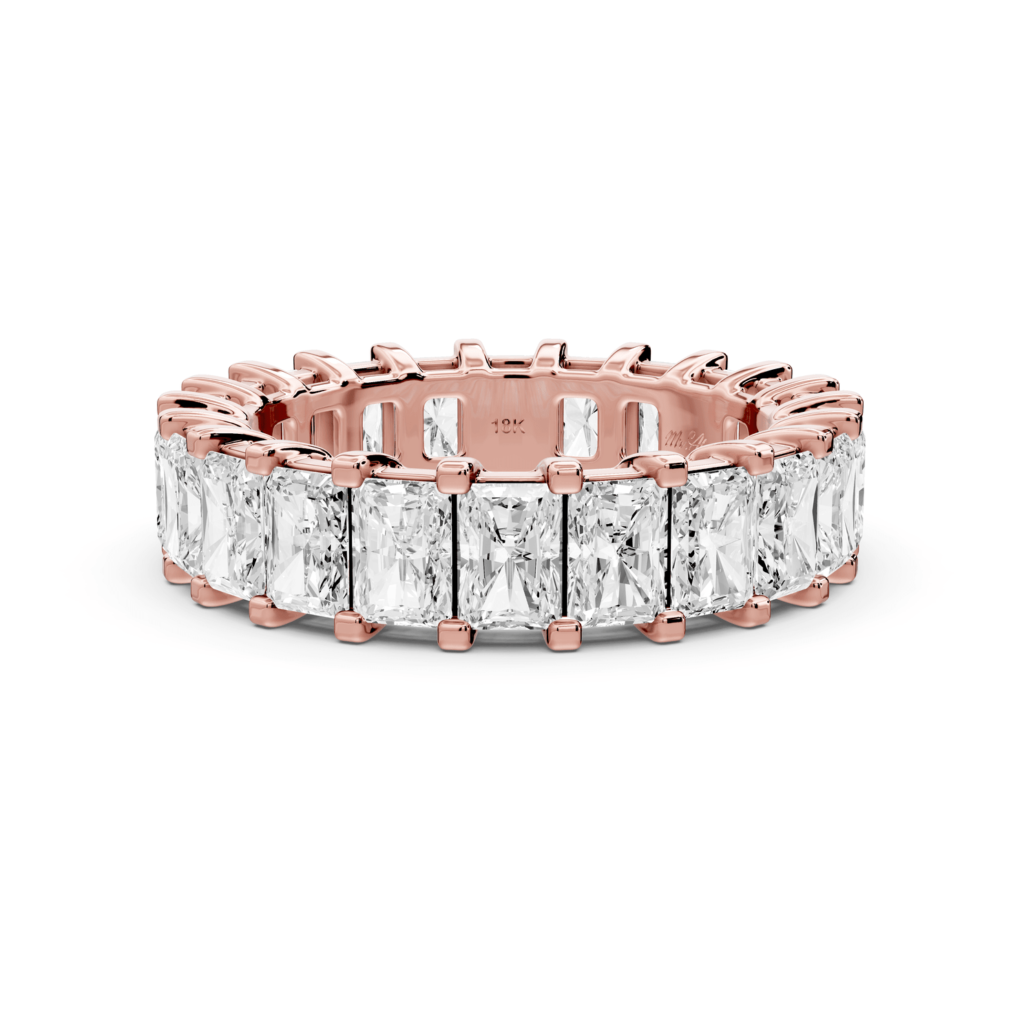 Viena - 5ct 18k rose gold Radiant-Cut Diamond Eternity Band Ring - Mr. Alex Jewelry