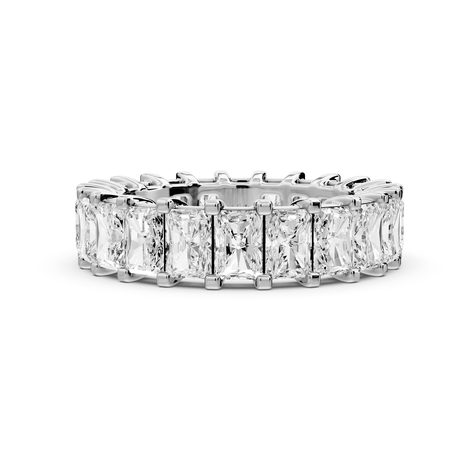 Viena - 5ct 18k white gold Radiant-Cut Diamond Eternity Band Ring - Mr. Alex Jewelry