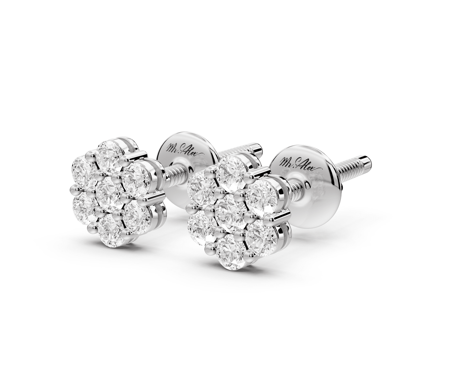 Violet Earrings White Gold - Mr. Alex Jewelry