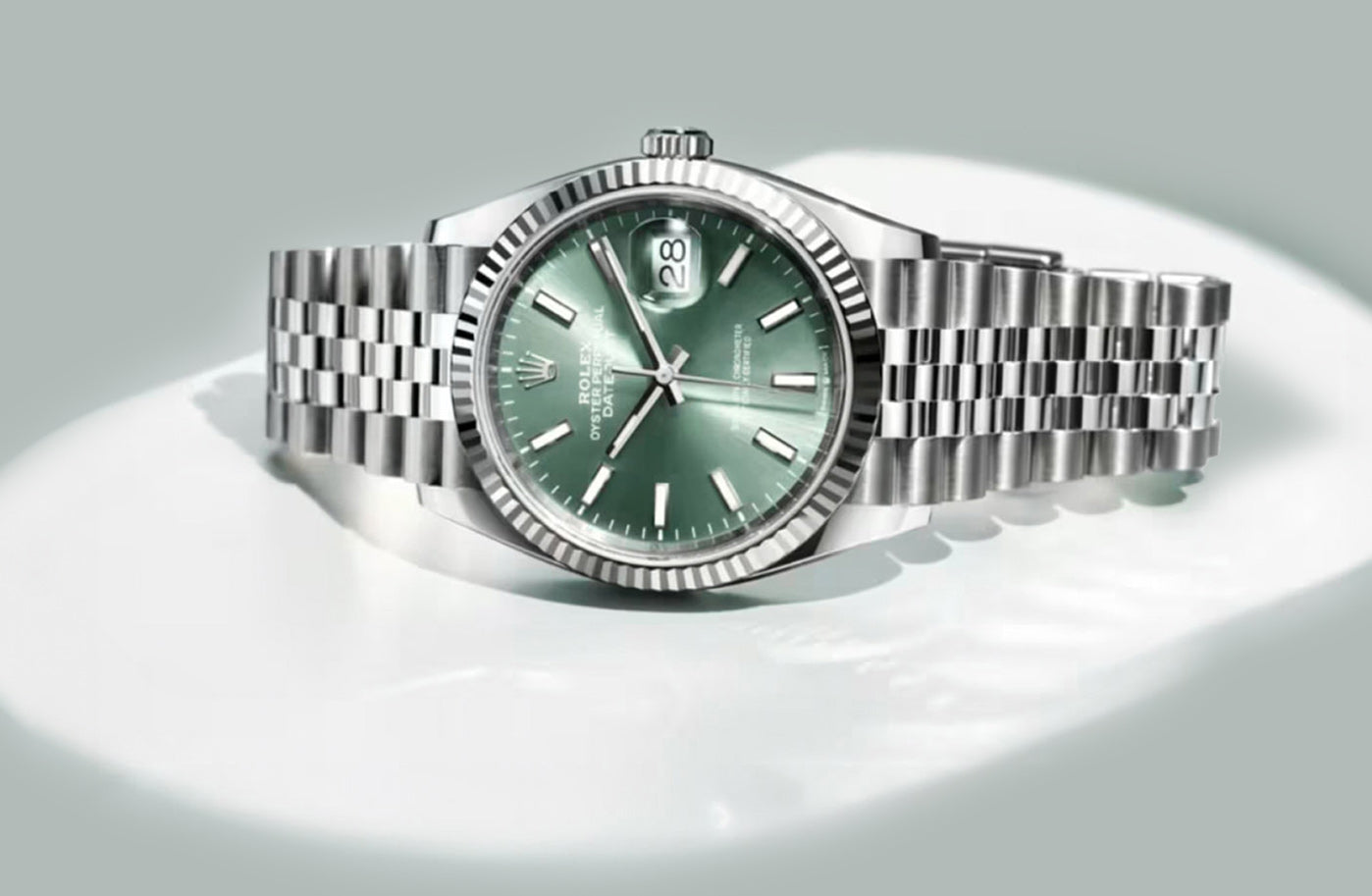 Rolex Date-Just 36mm Jubilee SS - Green Dial