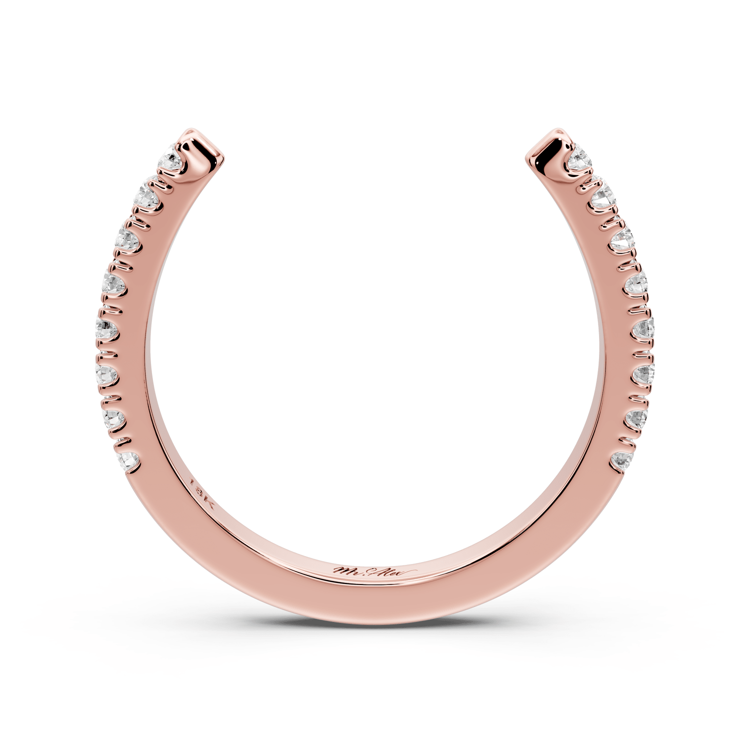 Zara - 0.24ct 14k rose gold Diamond Pavé Open Cuff Ring - Mr. Alex Jewelry