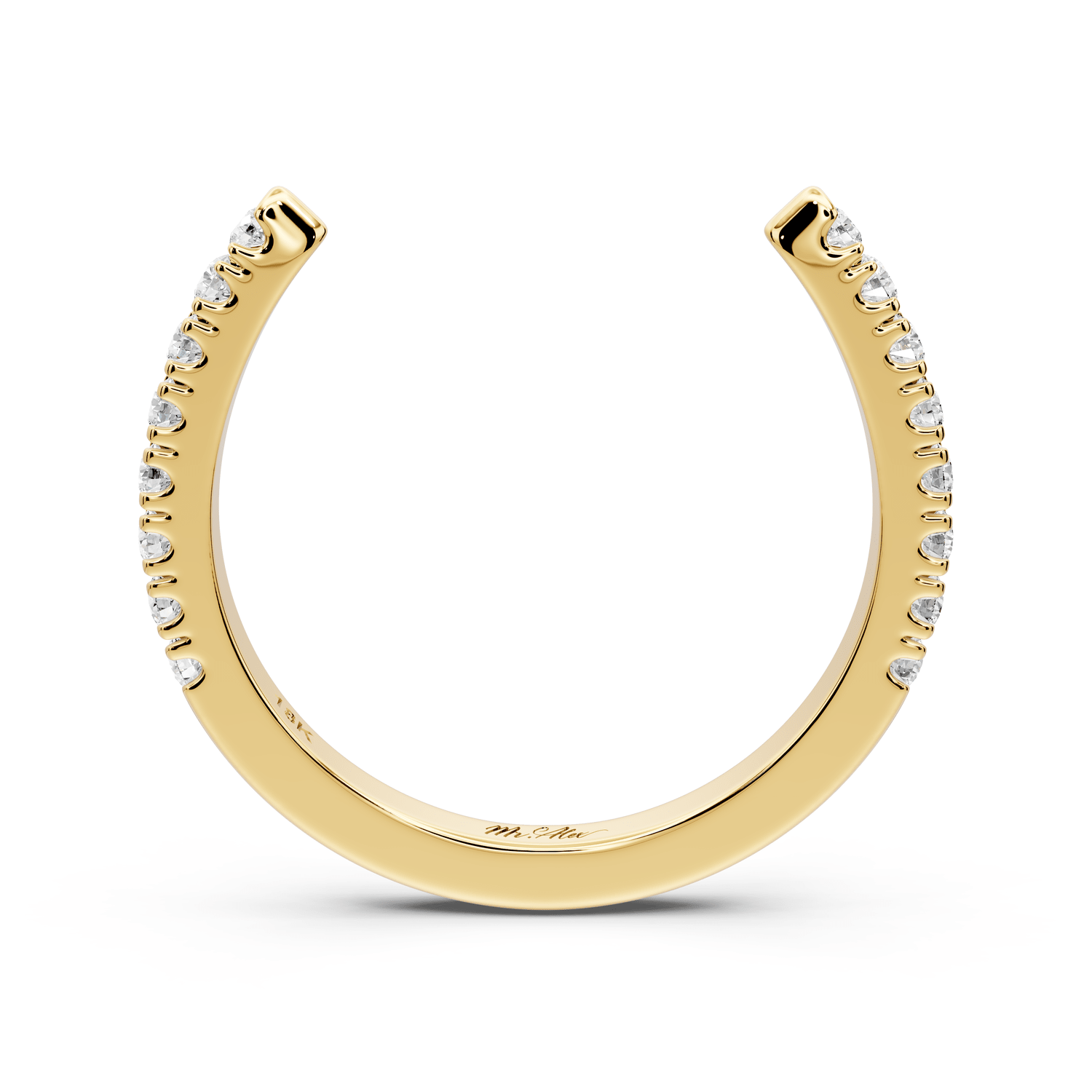 Zara - 0.24ct 14k yellow gold Diamond Pavé Open Cuff Ring - Mr. Alex Jewelry