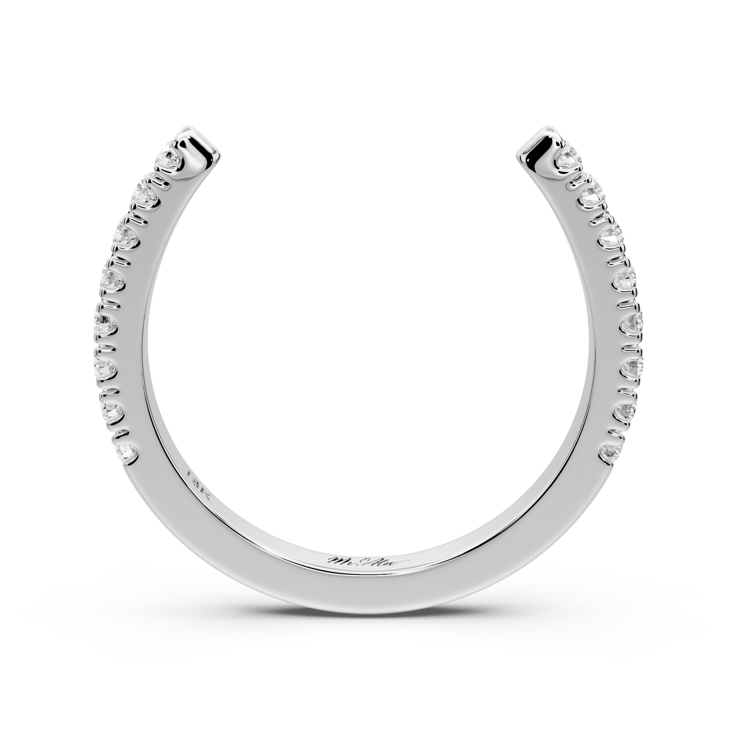 Zara - 0.24ct 18k white gold Diamond Pavé Open Cuff Ring - Mr. Alex Jewelry