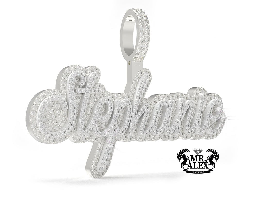 10K 3D Custom Names Diamonds Charms 2 Layers - Mr. Alex Jewelry