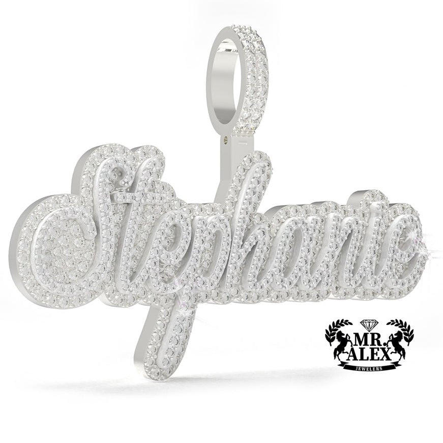 10K 3D Custom Names Diamonds Charms 2 Layers - Mr. Alex Jewelry
