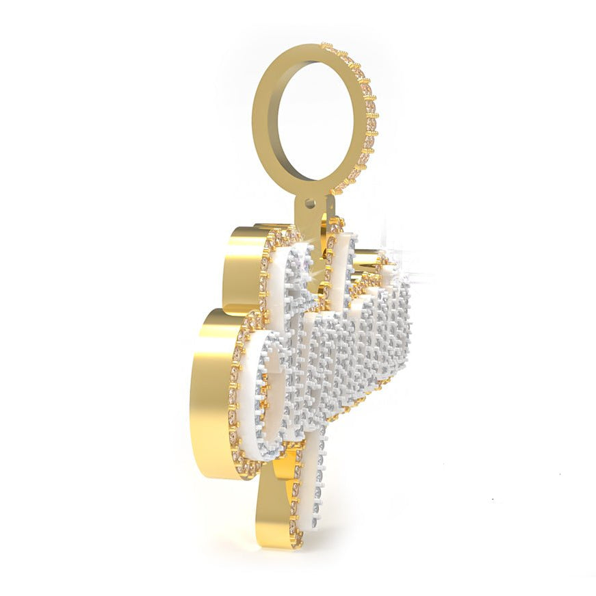 10K 3D Custom Names Diamonds Charms 2 Layers - Mr. Alex Jewelry