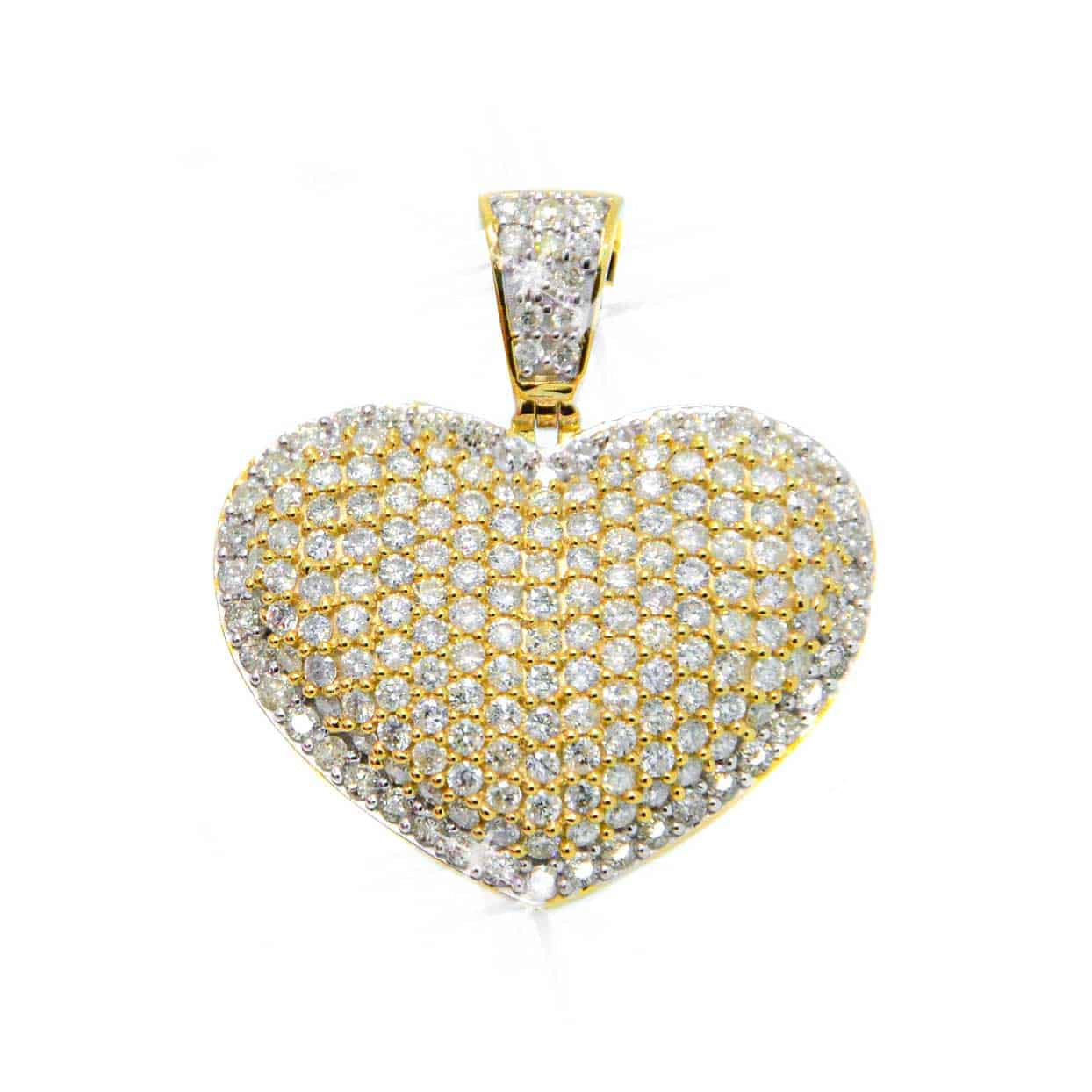 10k 3D Diamond Heart 2.70ct Yellow Gold - Mr. Alex Jewelry