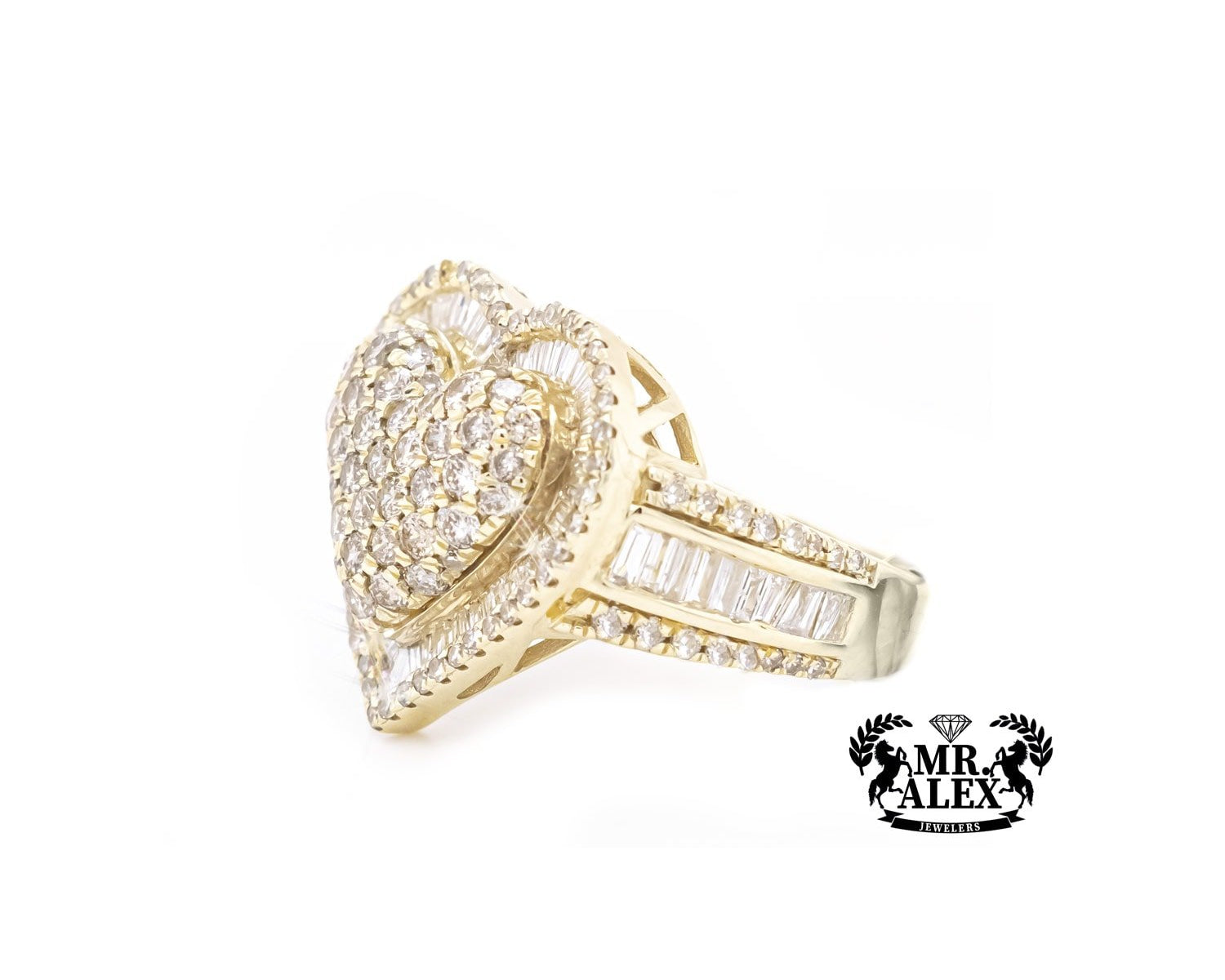 10k 3D Layered Heart Diamond Ring 2.75ct - Mr. Alex Jewelry