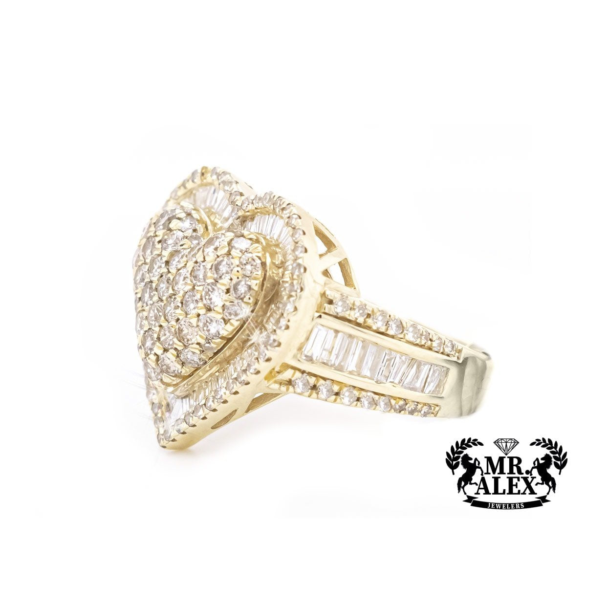 10k 3D Layered Heart Diamond Ring 2.75ct - Mr. Alex Jewelry
