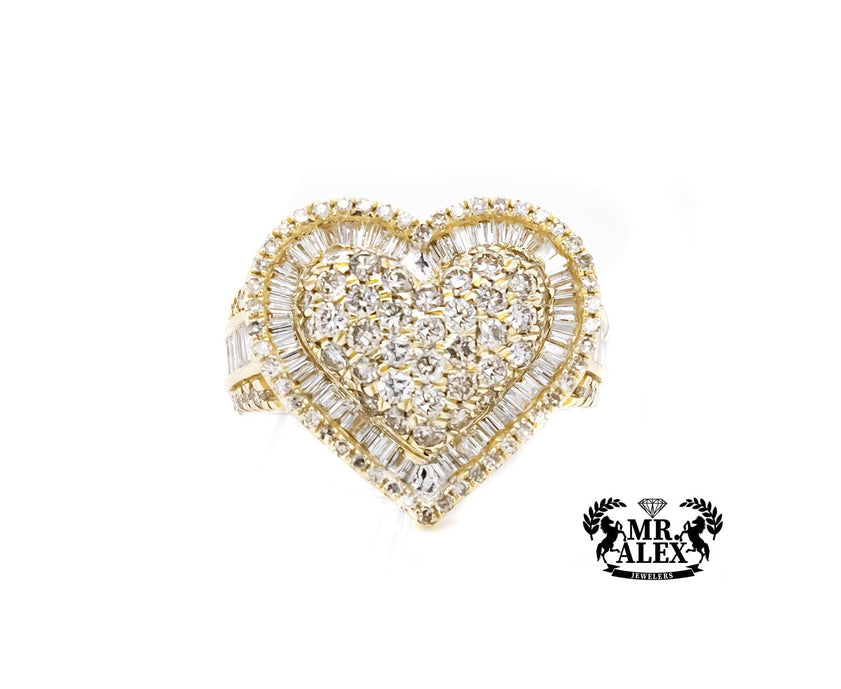 10k 3D Layered Heart Diamond Ring 2.75ct - Mr. Alex Jewelry