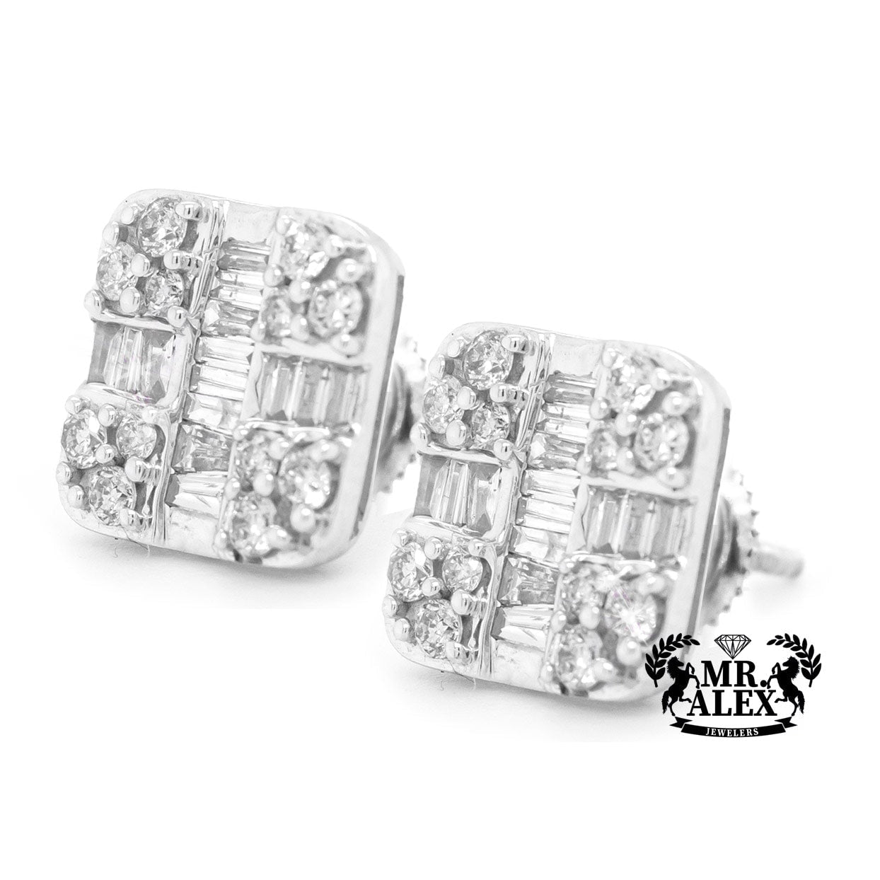 10K Baguette Cut Diamond Stud Earrings 0.50CT - Mr. Alex Jewelry