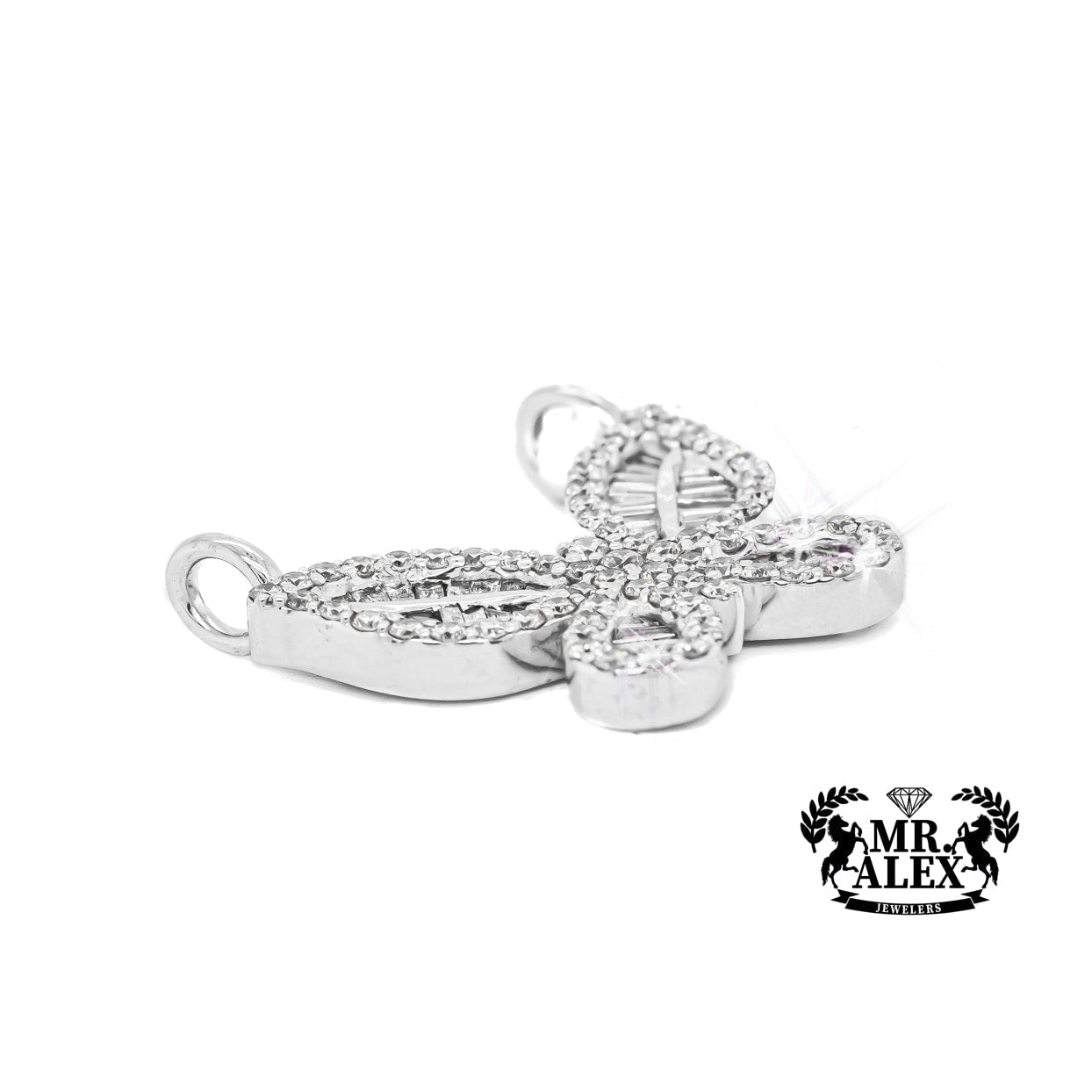 10K Baguette Diamond Butterfly Pendant 1.75CT White Gold - Mr. Alex Jewelry