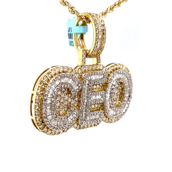 10K Baguette Diamond CEO Pendant 6.50CT - Mr. Alex Jewelry