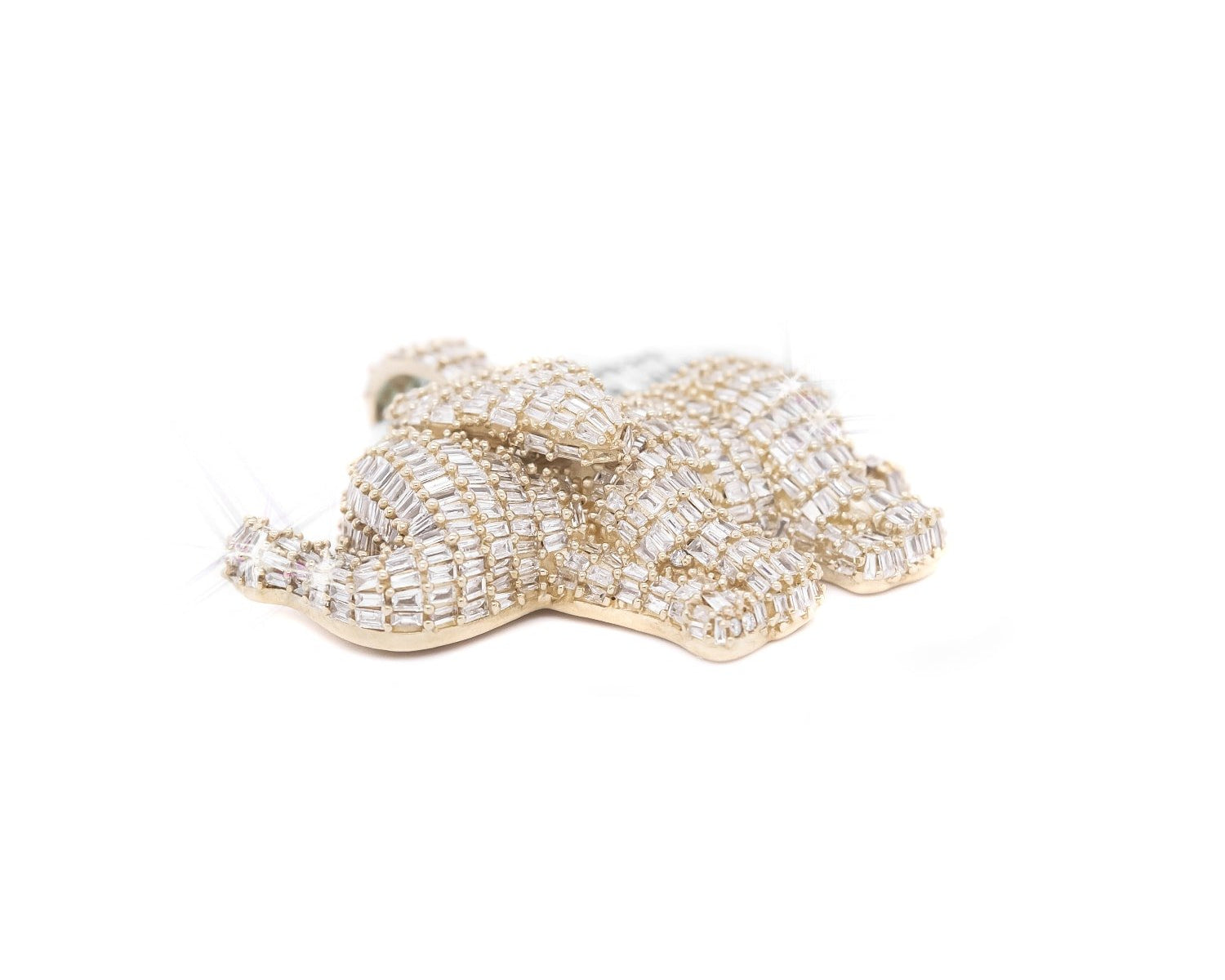 10K Baguette Diamond Elephant Pendant 3.50CT - Mr. Alex Jewelry