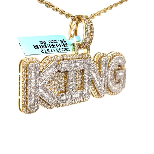 10K Baguette Diamond King Pendant 7.75CT - Mr. Alex Jewelry