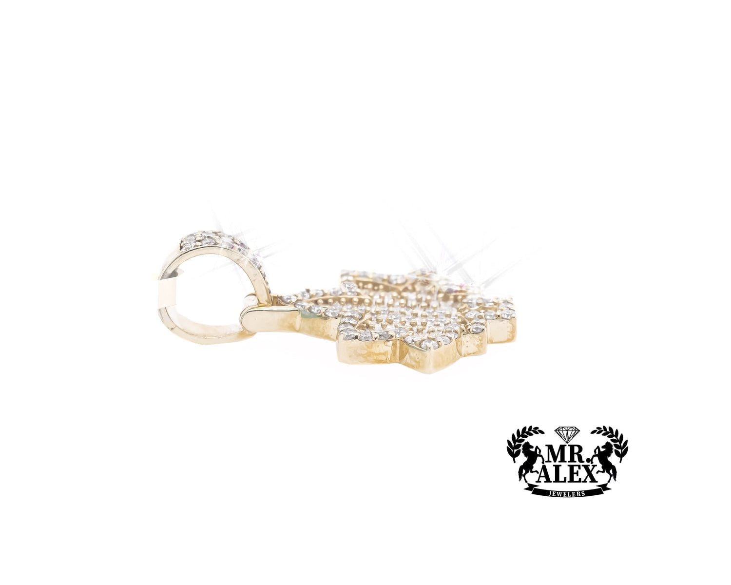 10K Baguette Diamond Leaf Pendant 1.0 ct - Mr. Alex Jewelry