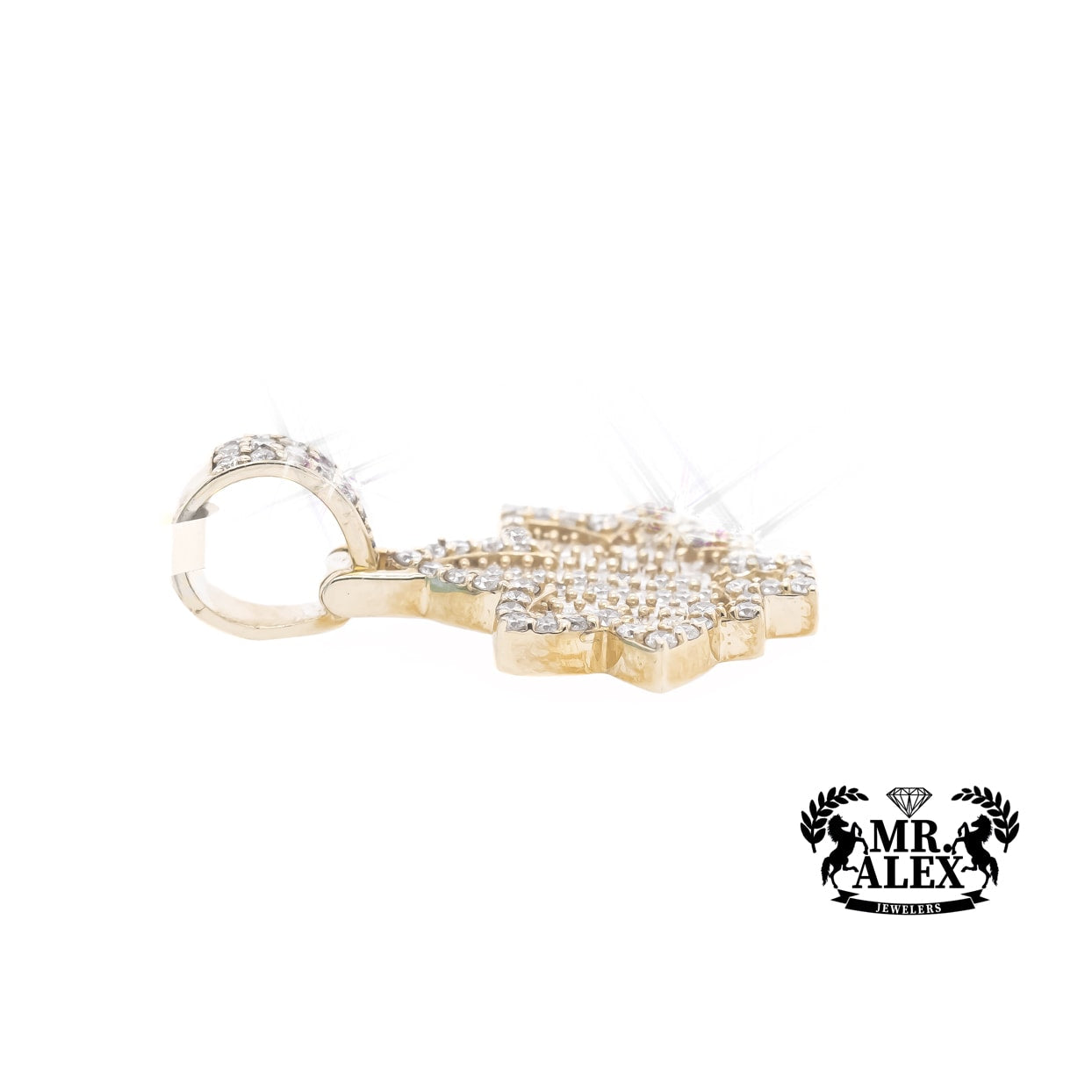 10K Baguette Diamond Leaf Pendant 1.0 ct - Mr. Alex Jewelry
