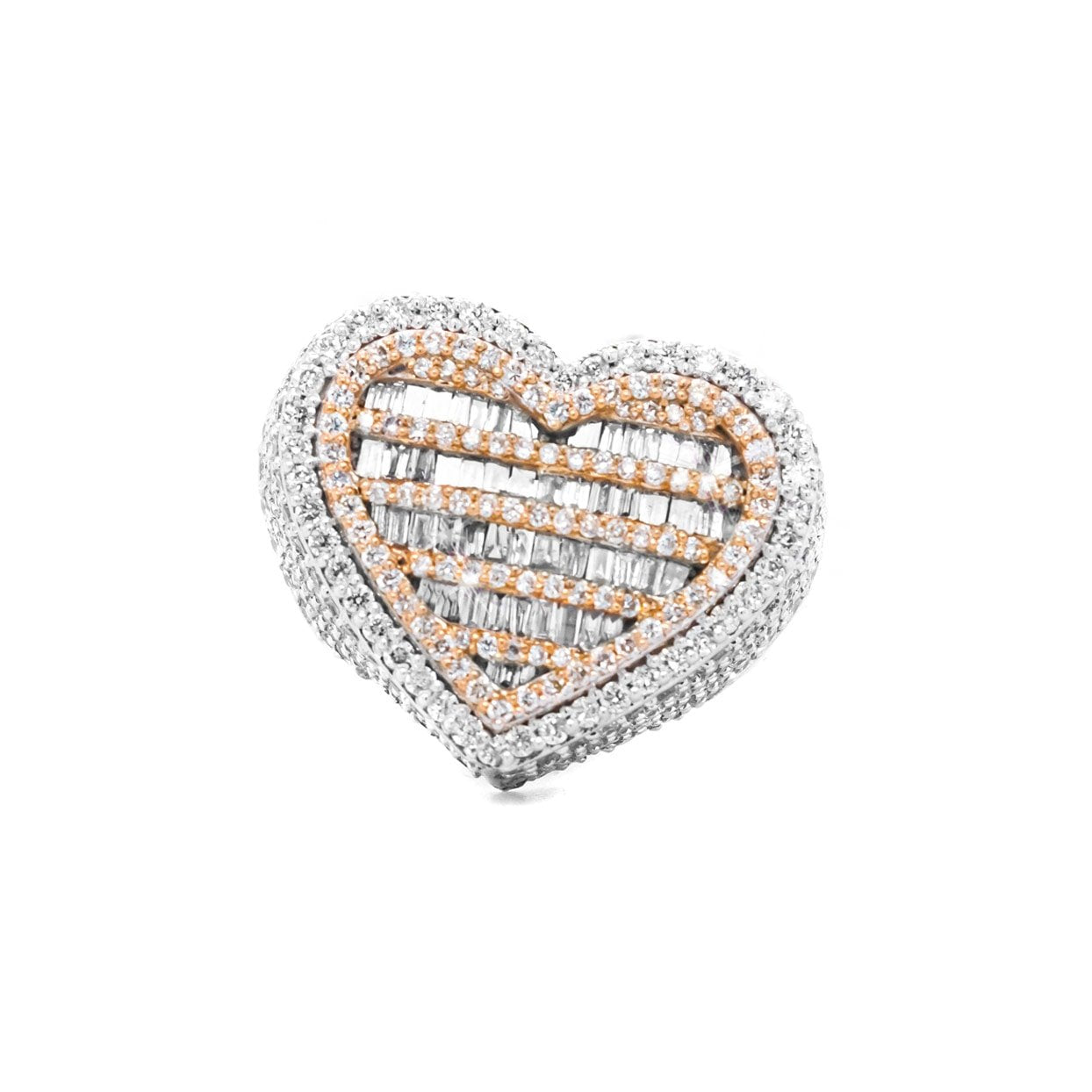 10k Baguette Heart Diamond Ring 2.80ct - Mr. Alex Jewelry