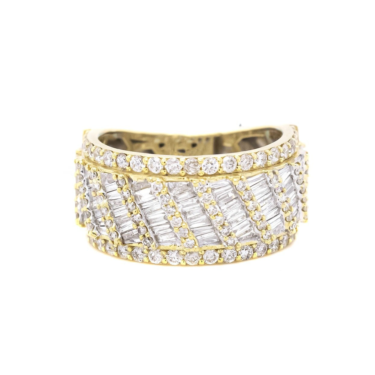 10k Baguette Row Men's Diamond Ring 2.35ct - Mr. Alex Jewelry