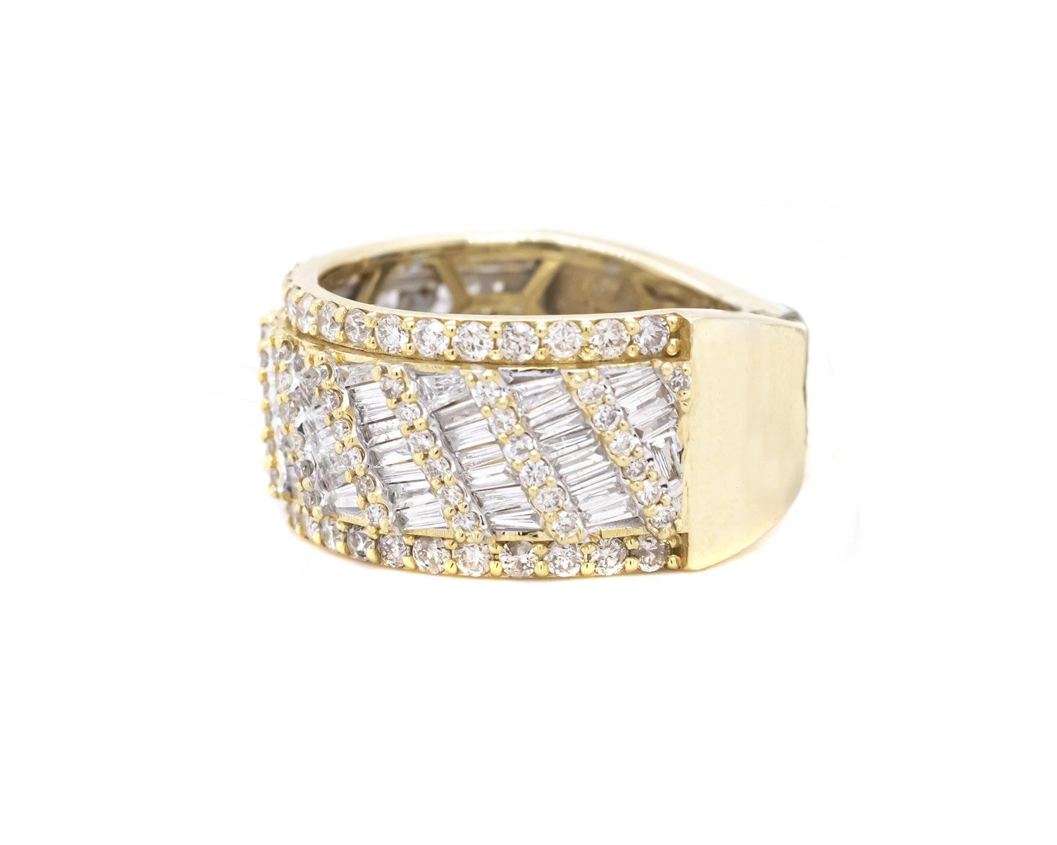 10k Baguette Row Men's Diamond Ring 2.35ct - Mr. Alex Jewelry