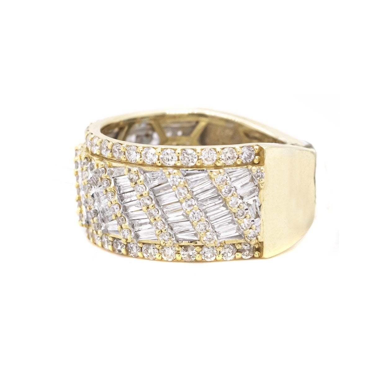 10k Baguette Row Men's Diamond Ring 2.35ct - Mr. Alex Jewelry
