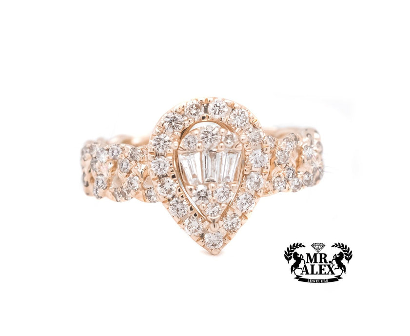 10k Baguette Teardrop Diamond Ring 0.75ct - Mr. Alex Jewelry