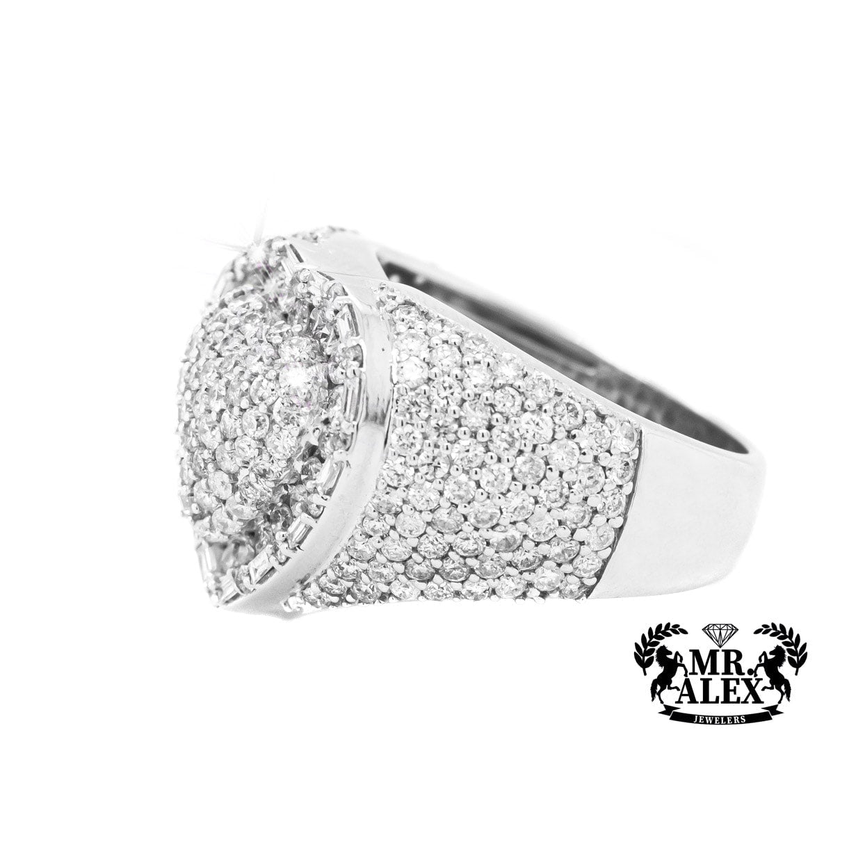 10k Big 3D Heart Diamond Ring 3.75ct - Mr. Alex Jewelry