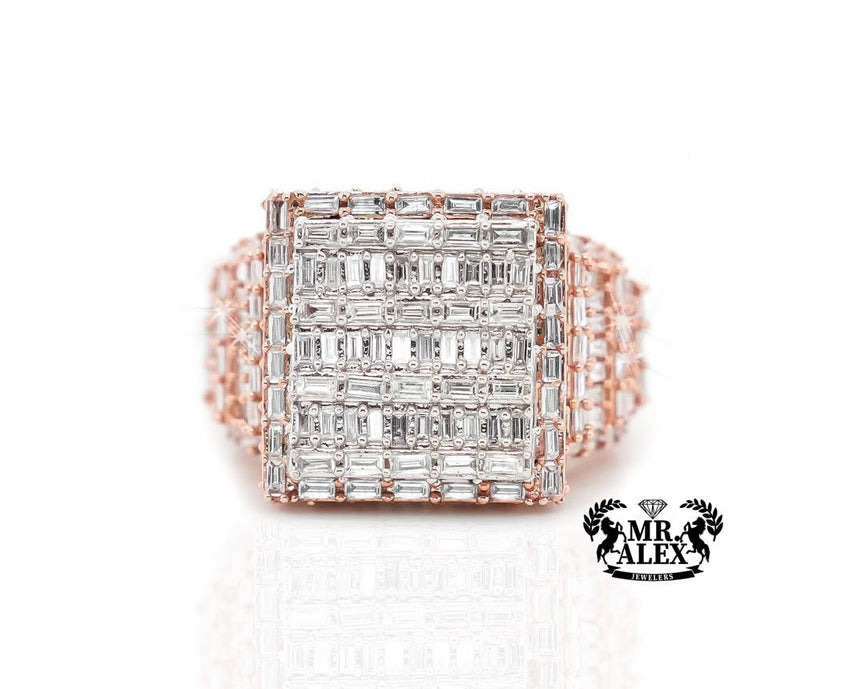10k Big 3d Square Diamond Ring 3.90ct - Mr. Alex Jewelry