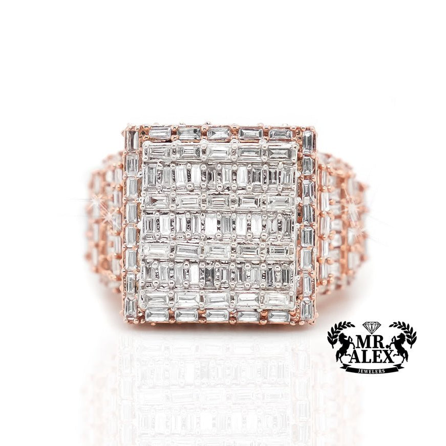 10k Big 3d Square Diamond Ring 3.90ct - Mr. Alex Jewelry
