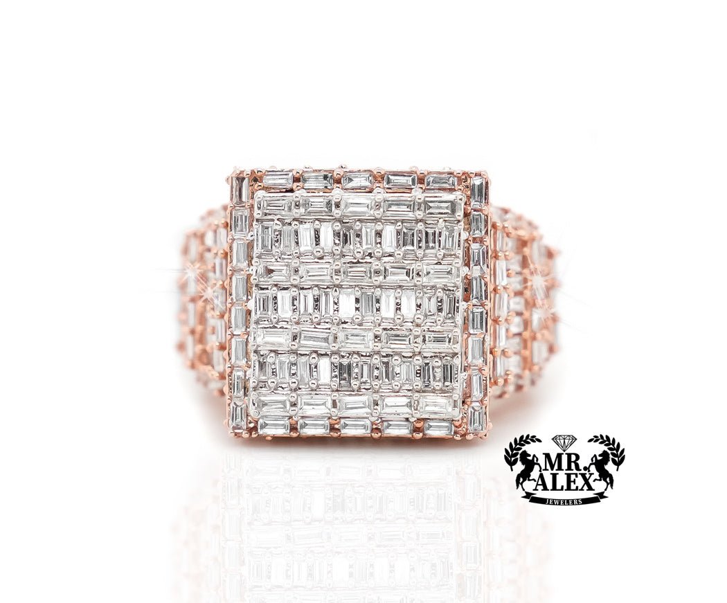 10k Big 3d Square Diamond Ring 3.90ct - Mr. Alex Jewelry