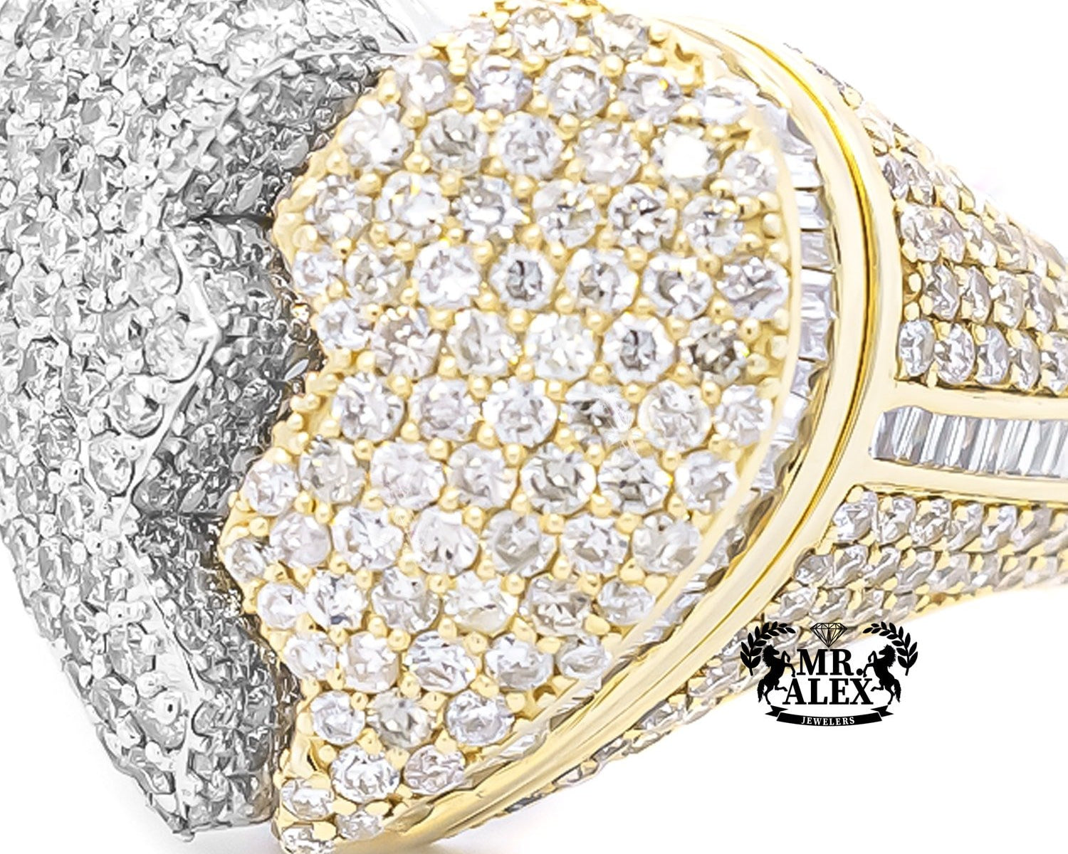 10k Big Broken Heart Diamond Ring 3.75ct - Mr. Alex Jewelry