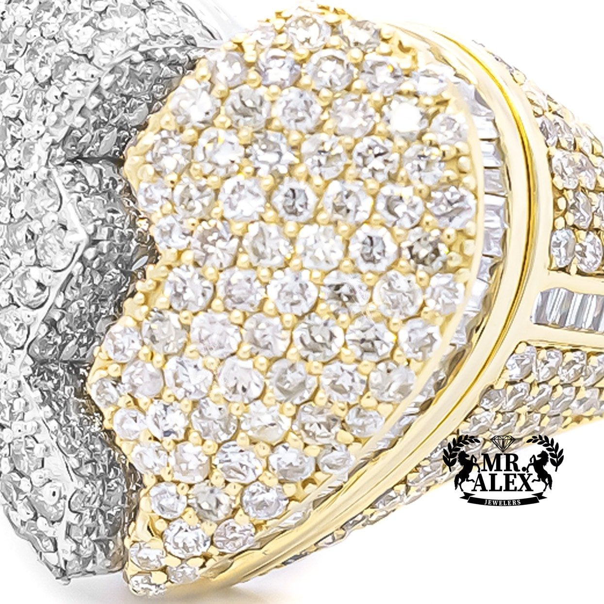10k Big Broken Heart Diamond Ring 3.75ct - Mr. Alex Jewelry