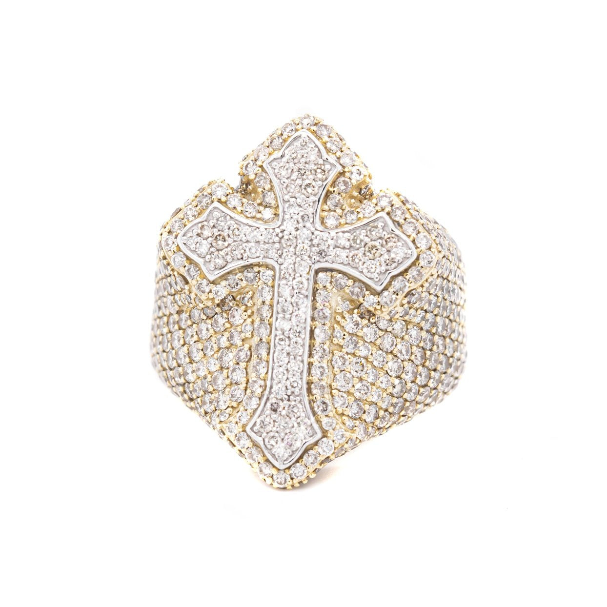 10k Big Cross Diamond Ring 7.50ct - Mr. Alex Jewelry