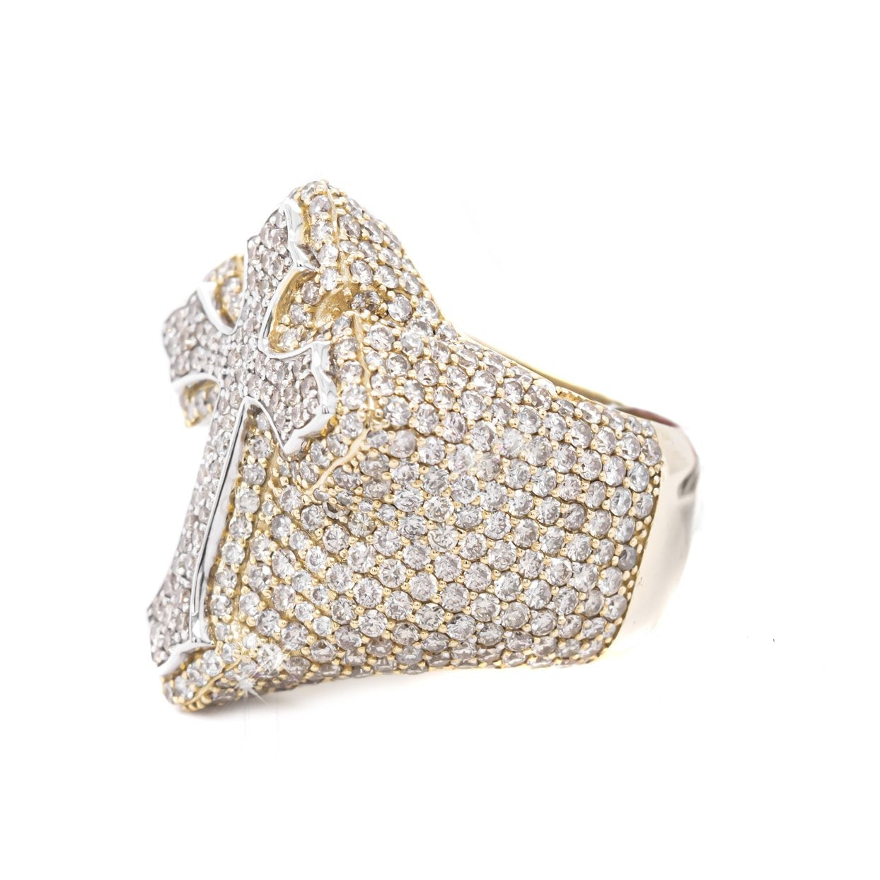 10k Big Cross Diamond Ring 7.50ct - Mr. Alex Jewelry