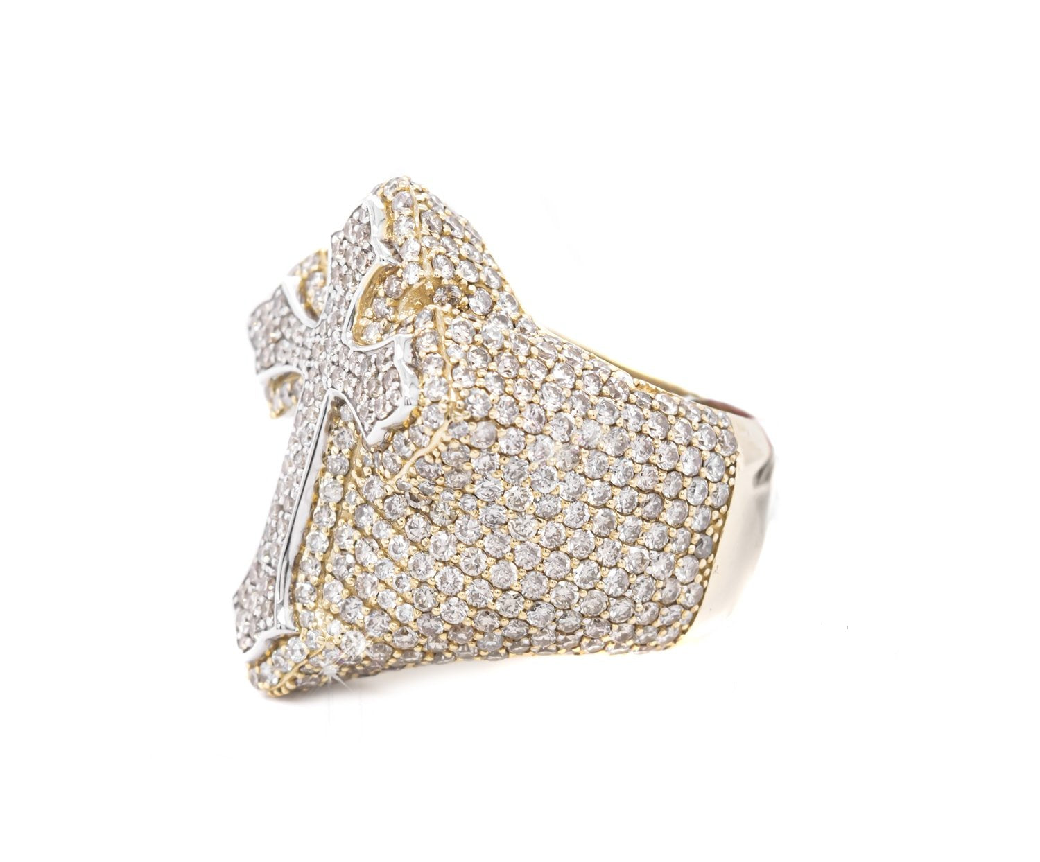 10k Big Cross Diamond Ring 7.50ct - Mr. Alex Jewelry