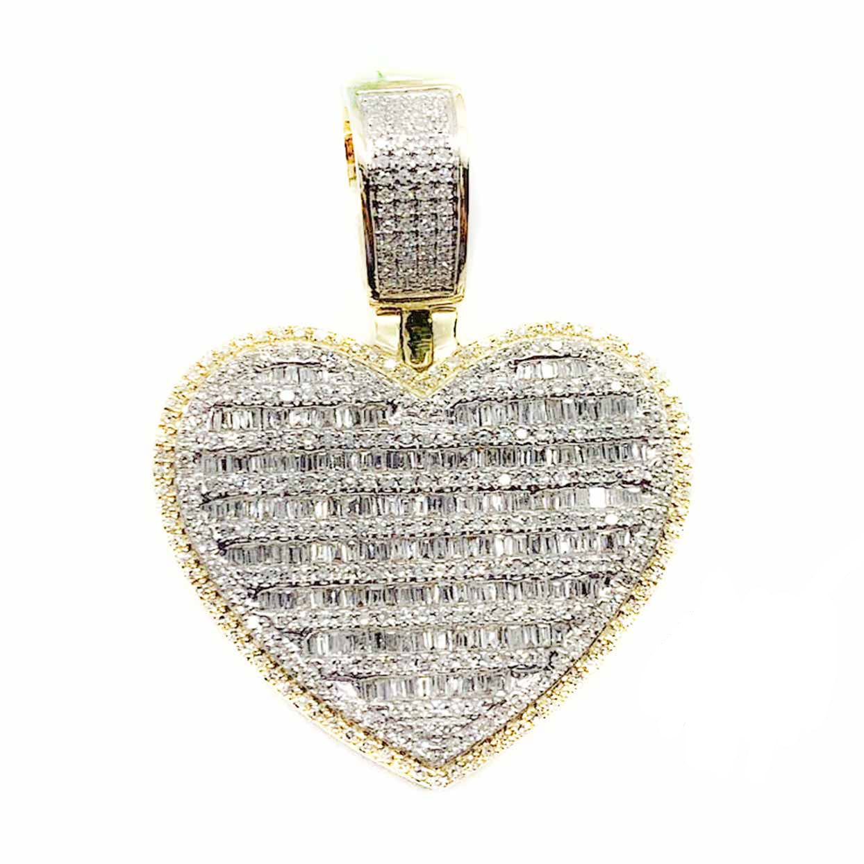 10k Big Diamond Heart 2.0 CT Yellow Gold - Mr. Alex Jewelry