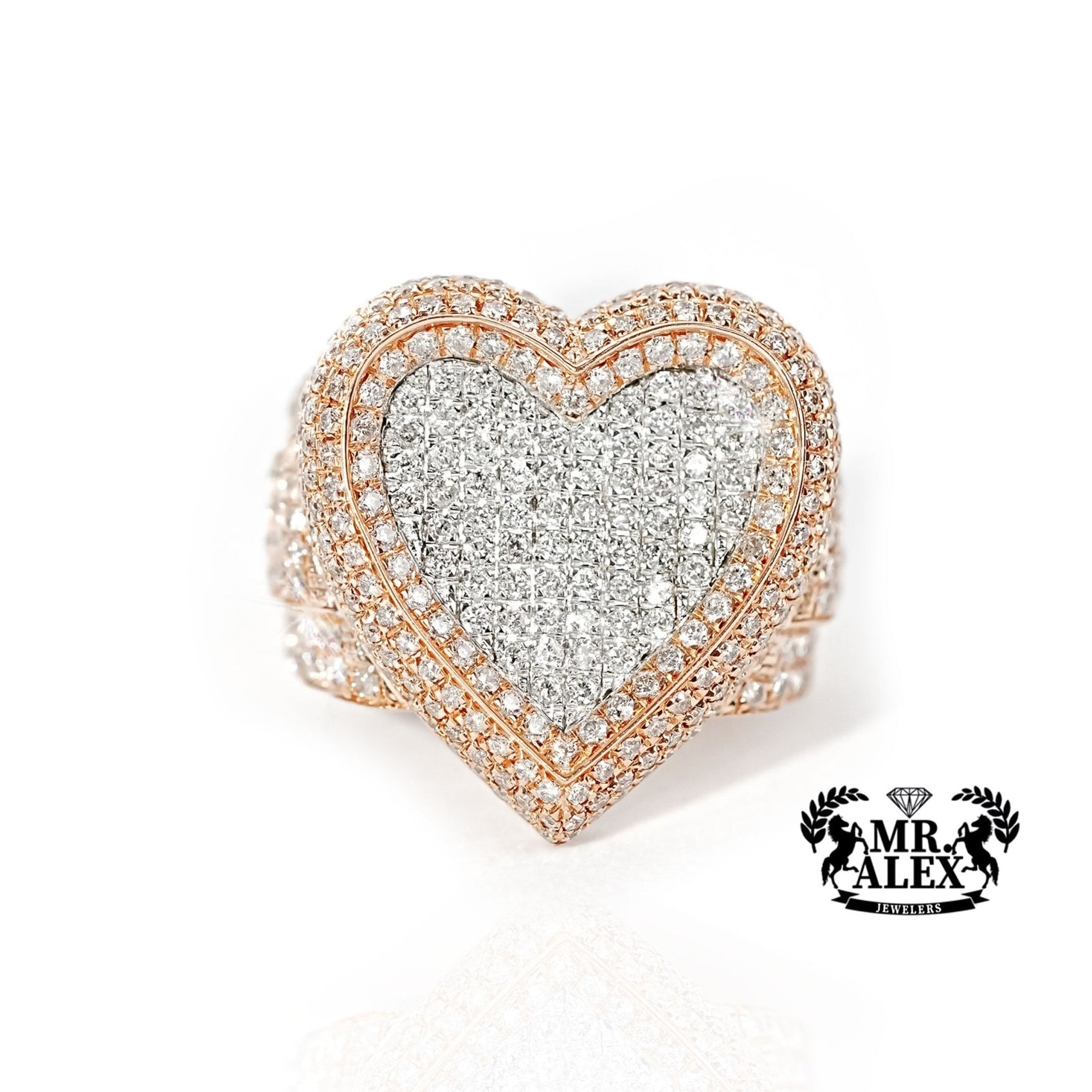 10K Big Heart Halo Love Diamond Ring 2.25ct - Mr. Alex Jewelry