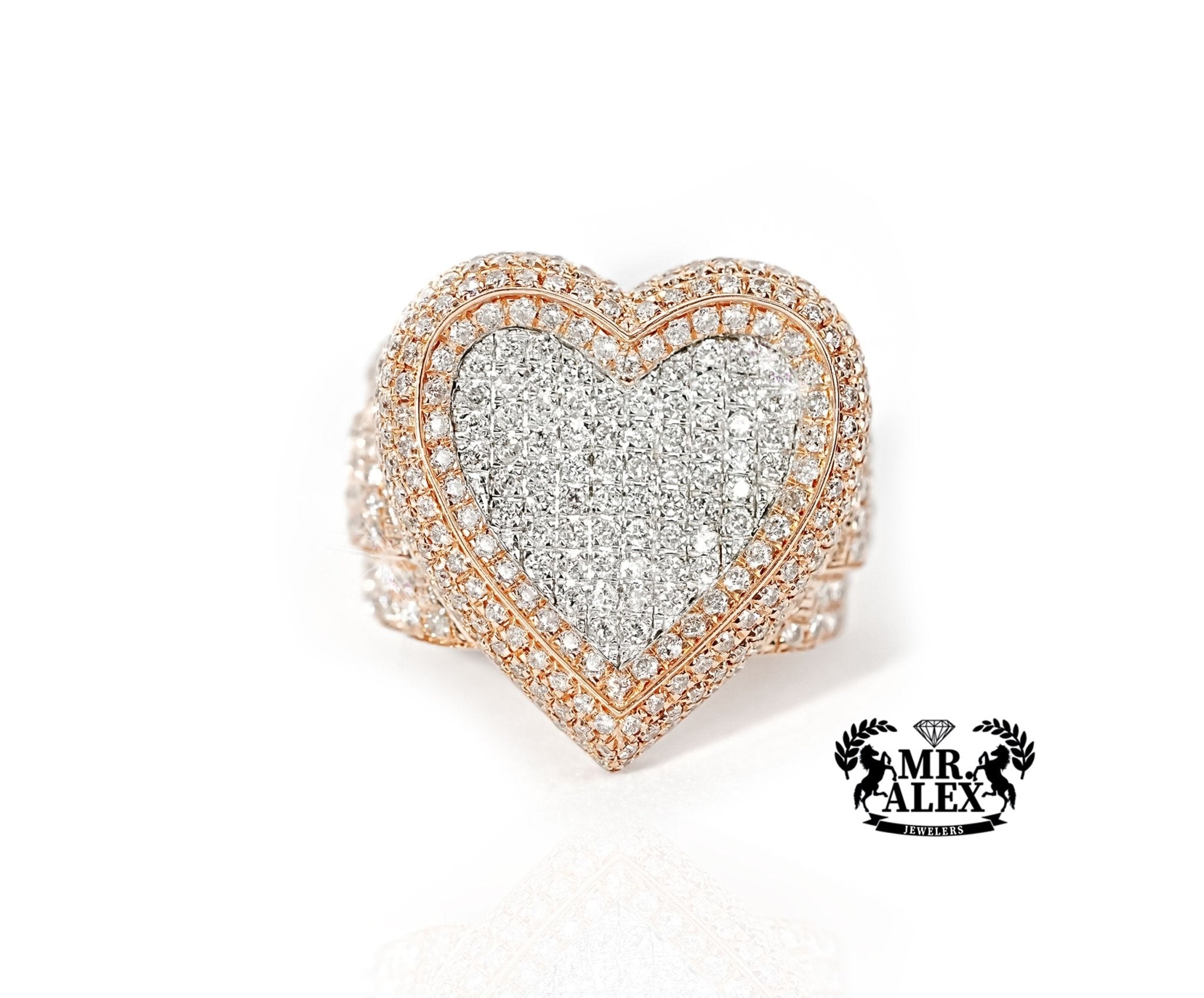 10K Big Heart Halo Love Diamond Ring 2.25ct - Mr. Alex Jewelry