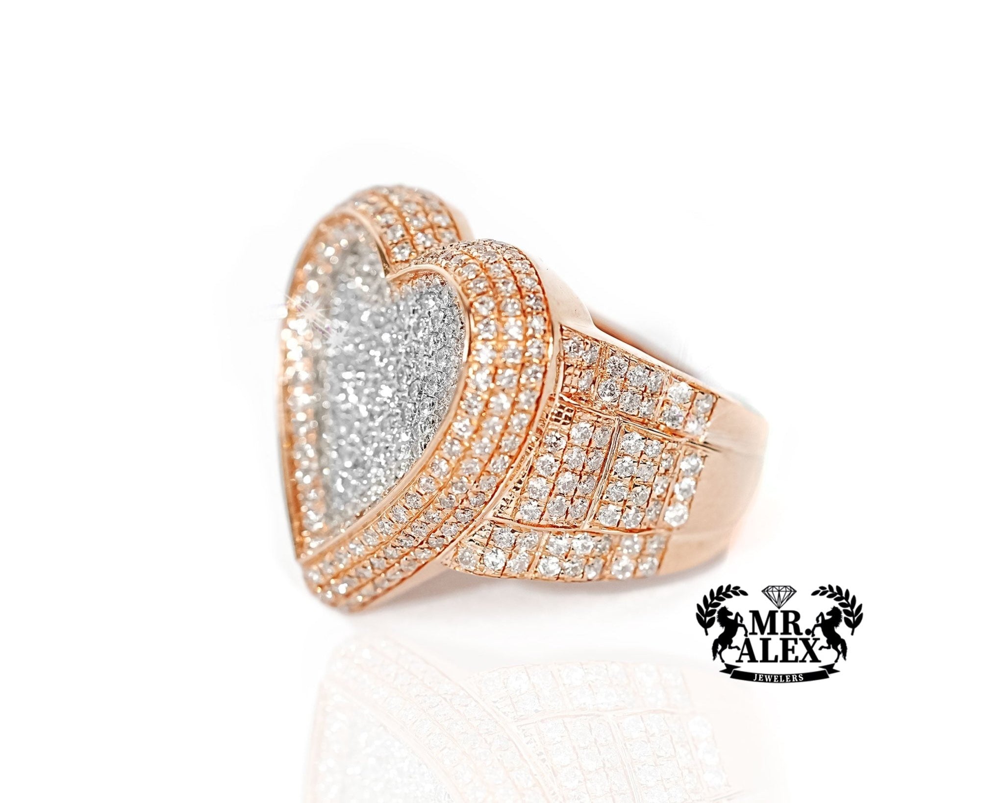 10K Big Heart Halo Love Diamond Ring 2.25ct - Mr. Alex Jewelry