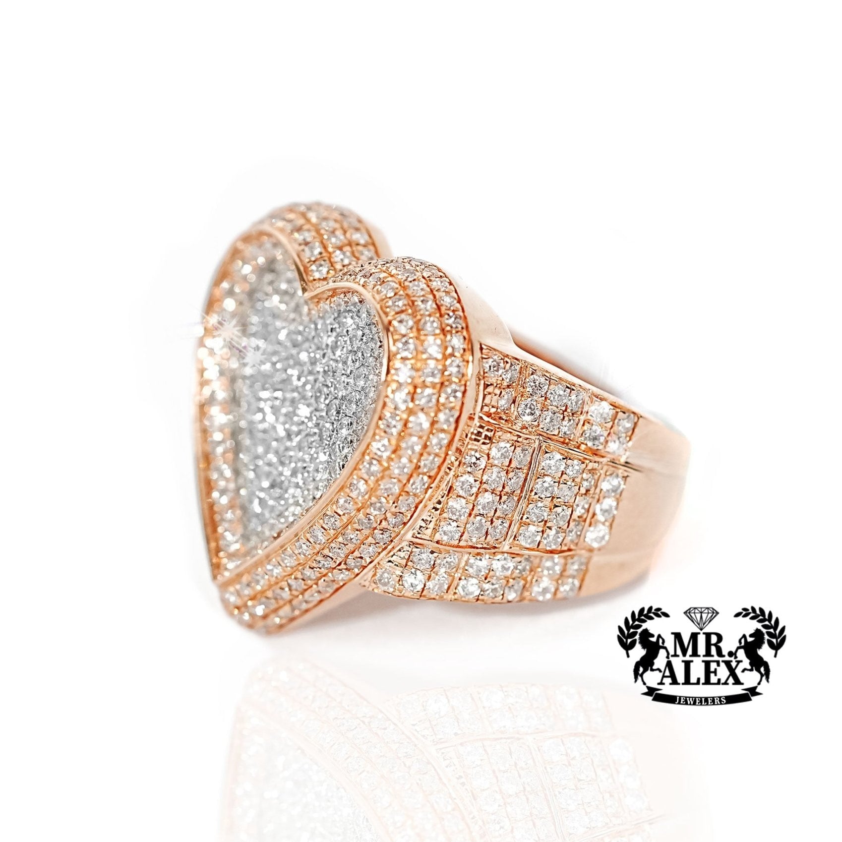 10K Big Heart Halo Love Diamond Ring 2.25ct - Mr. Alex Jewelry