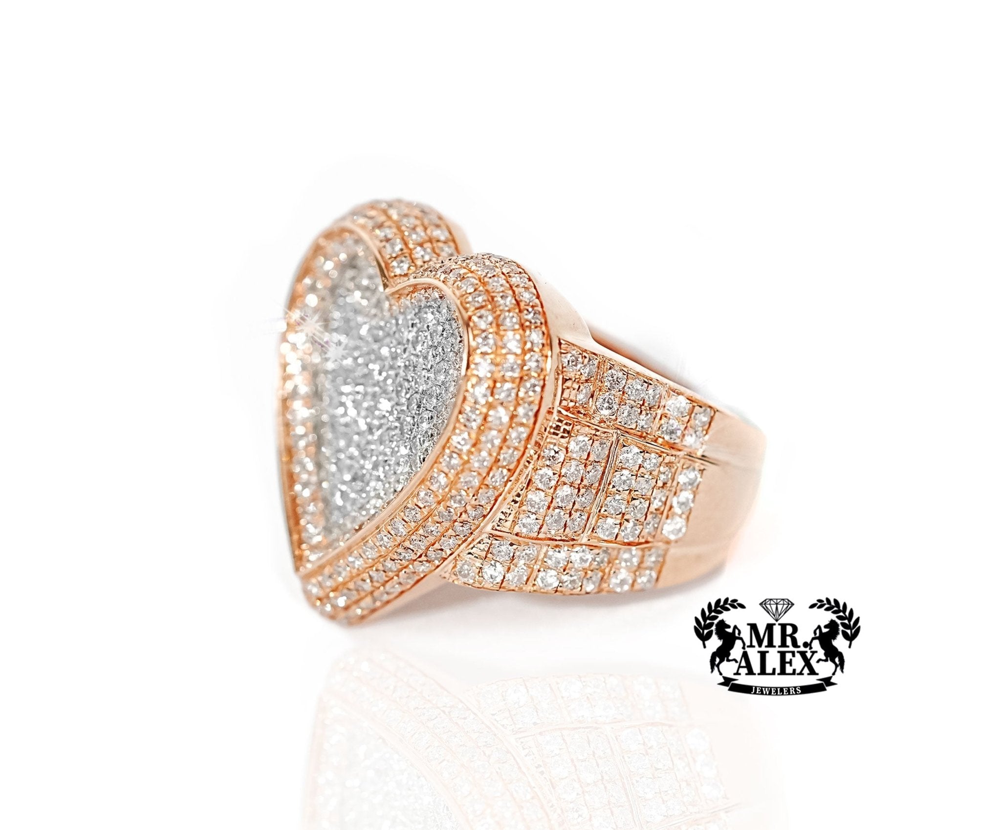 10K Big Heart Halo Love Diamond Ring 2.25ct - Mr. Alex Jewelry