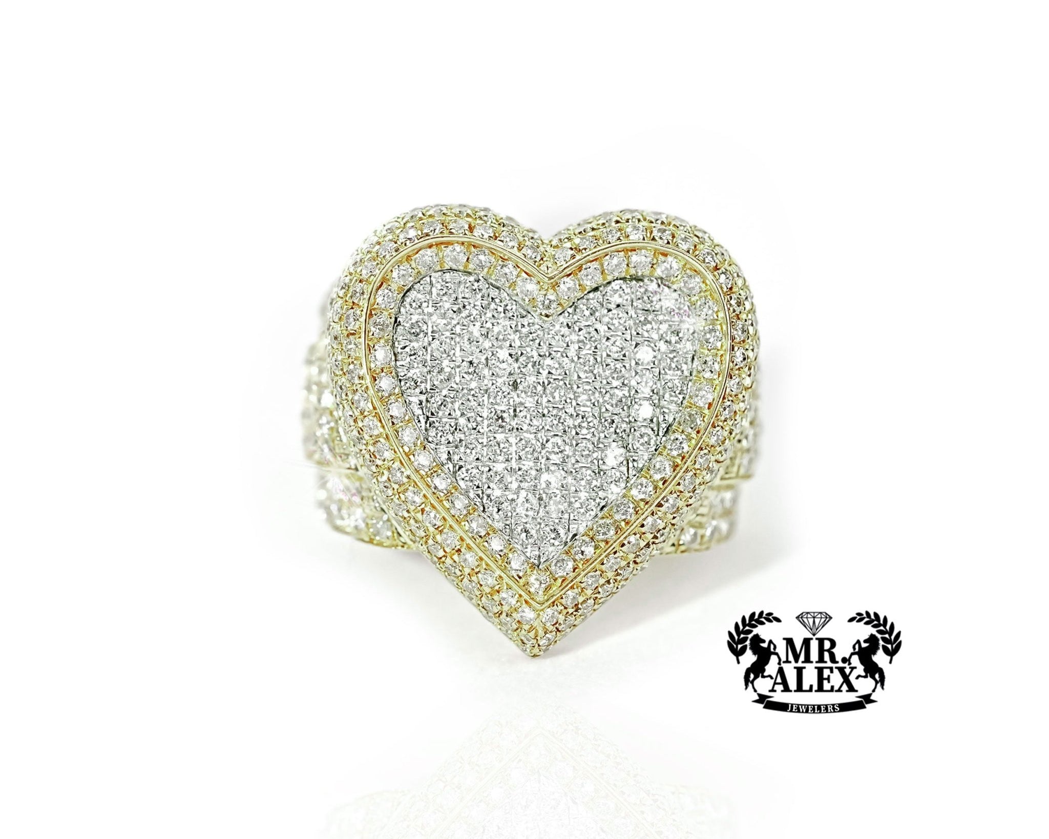 10K Big Heart Halo Love Diamond Ring 2.25ct - Mr. Alex Jewelry