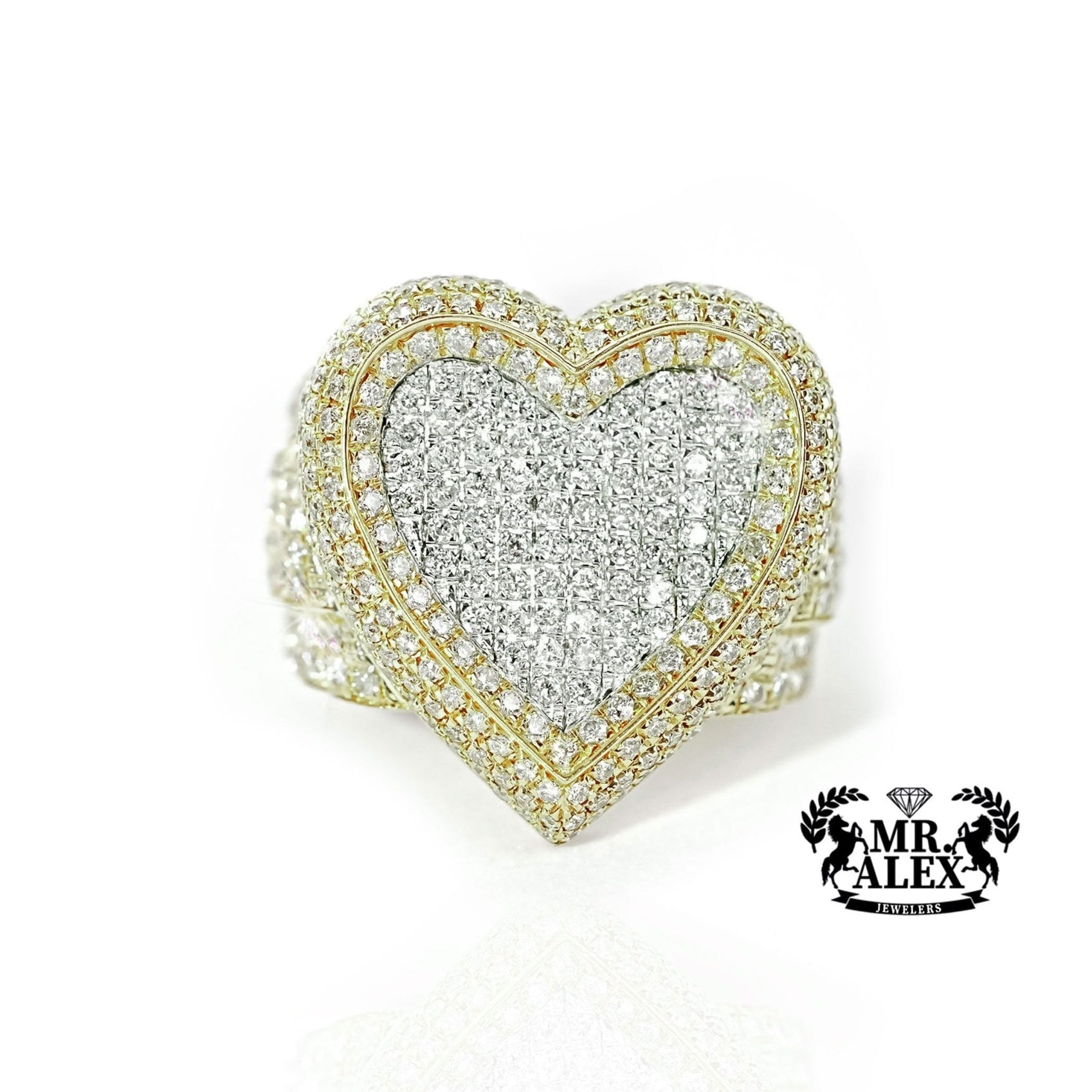 10K Big Heart Halo Love Diamond Ring 2.25ct - Mr. Alex Jewelry