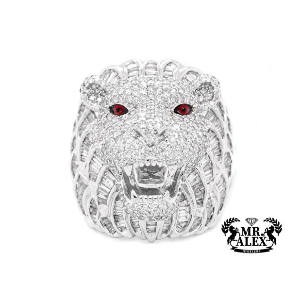 10K Big Lion Head Diamond Ring 5.75ct - Mr. Alex Jewelry