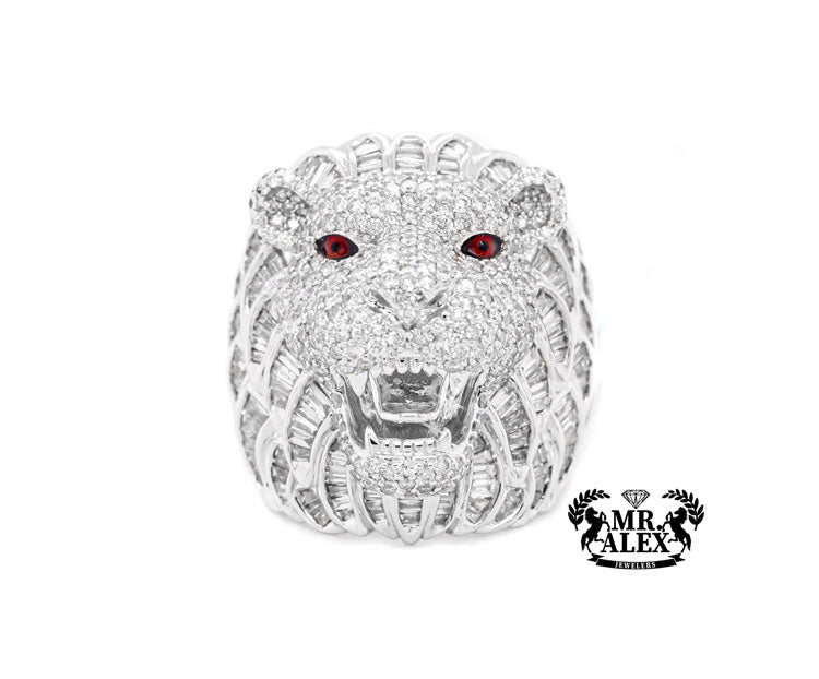 10K Big Lion Head Diamond Ring 5.75ct - Mr. Alex Jewelry