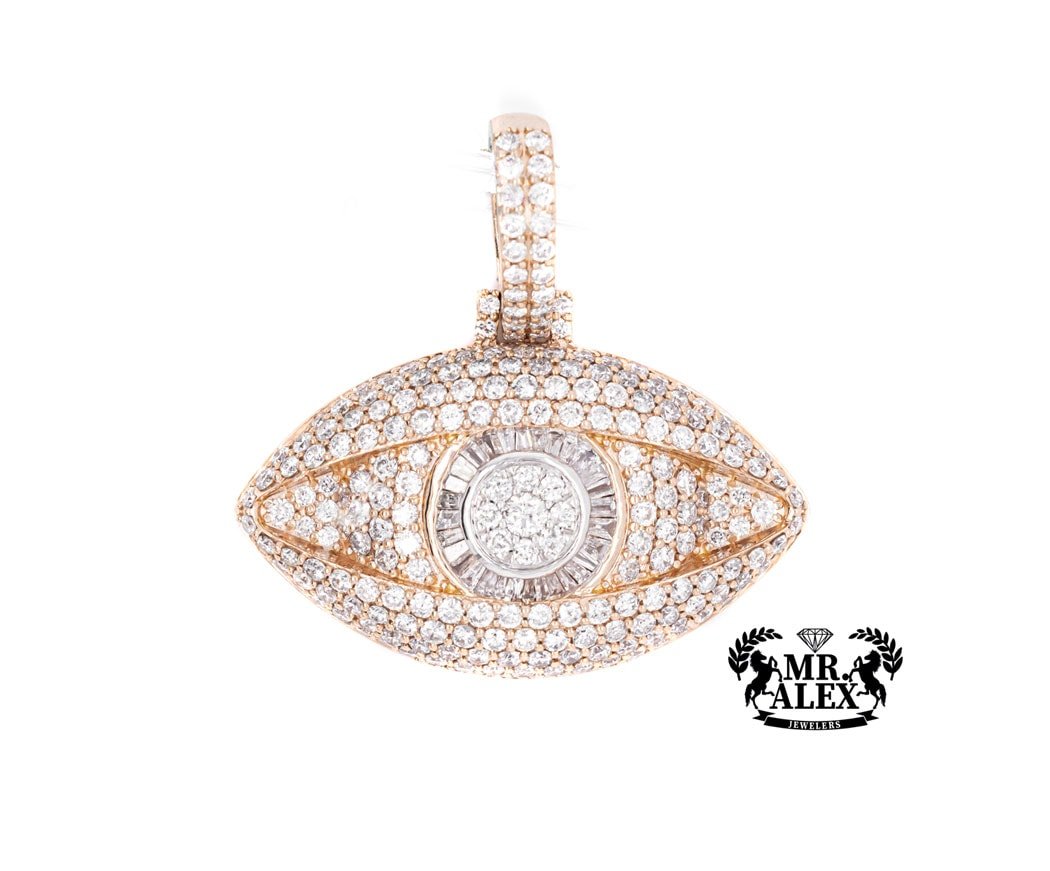 10K Big Luxury Eye Diamond Pendant 4.00CT
